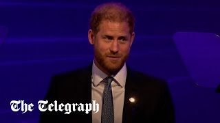 video: Watch: Prince Harry pays tribute to late Queen at award ceremony