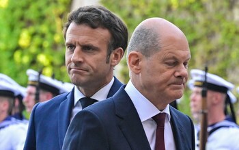 German Chancellor Olaf Scholz and French President Emmanuel Macron 