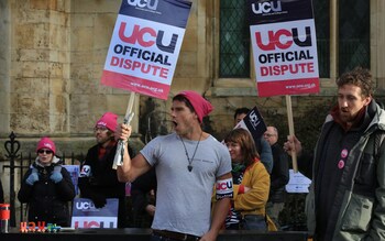 Members of the University and College Union staff at Cambridge University 