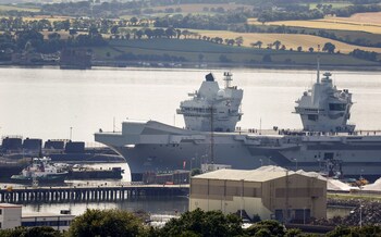 HMS Prince of Wales departs from Rosyth Dockyard in Scotland