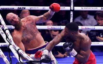 Anthony Joshua lands a knockout blow - Anthony Joshua claims eighth seventh KO against Robert Helenius - latest reaction