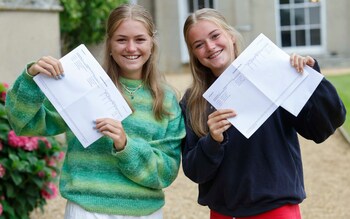 Twins Alice and Holly Hake celebrate their A Level Exam results. They had 6A and 2 A Stars between them