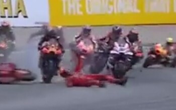 Pecco Bagnaia run over at MotoGP Catalunya Grand Prix