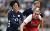 Alessia Russo battles against Linkopings defenders in Arsenal's Champions League qualifier - Alessia Russo's long-awaited Arsenal debut: No World Cup hangover but not clinical enough